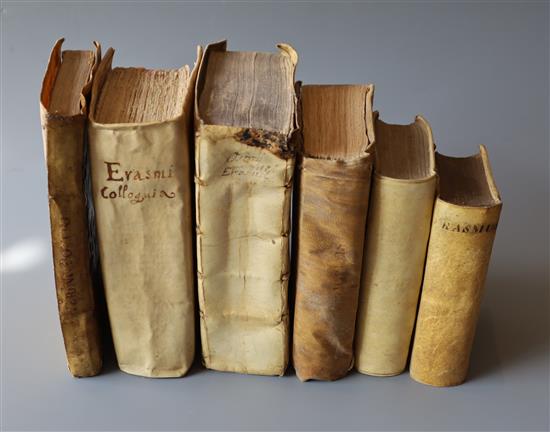 Six 16th, 17th and 18th century Works, all vellum bound,